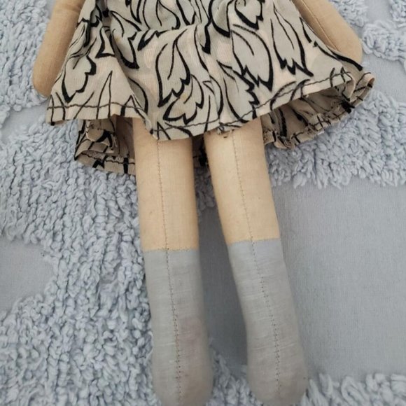 Vintage Polish/Poland Jointed Cloth Sawdust Doll Plastic Face Hair England - Picture 6 of 7